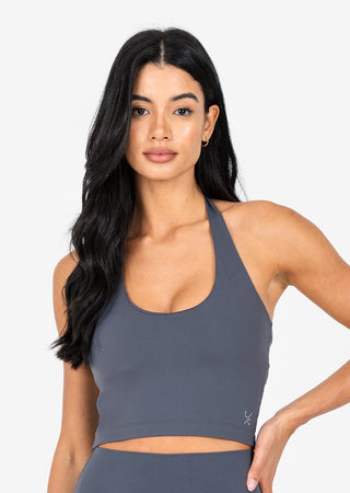 L'COUTURE Elevate Life Halter Tank Bra Graphite