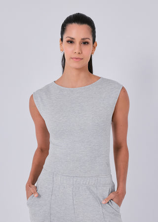 LC All-Around Lounge Cap Sleeve Top Grey Marl