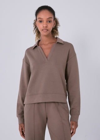 LC All-Around Lounge Collar Sweater Walnut