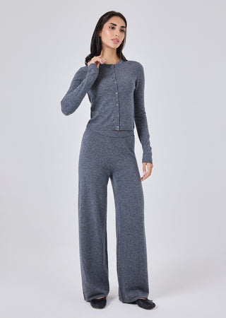 LC Blend Button Cardigan Women Merino Wool Blend Button Cardigan Grey Marl