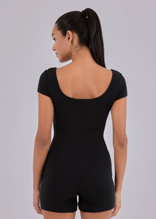 LC Cap Sleeve Onsie Women Effortless Cap Sleeve Onesie  Black