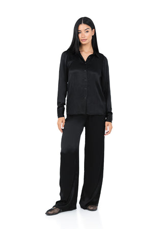 LC Embody Plisse Shirt Shiny Black