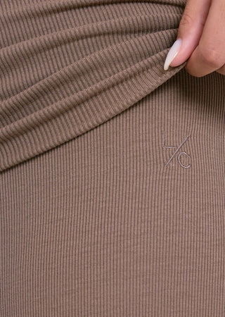 LC Fold Waist Pant Women's Airjet Rib Fold Waist Pant Walnut