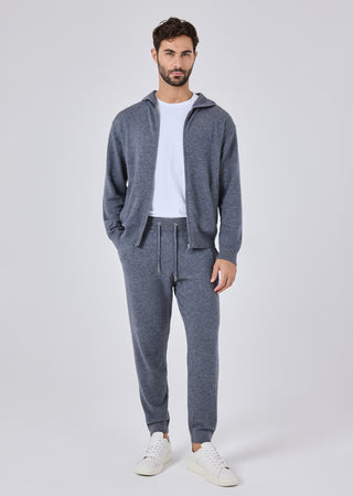 LC Hoody Mens Merino Wool Hoodie Grey Marl