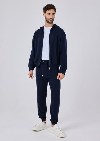 LC Hoody Mens Merino Wool Hoodie Navy