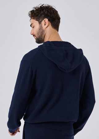 LC Hoody Mens Merino Wool Hoodie Navy