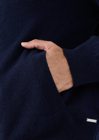 LC Hoody Mens Merino Wool Hoodie Navy