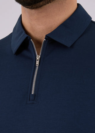LC Jacket Mens Mercerised Half Zip Polo Dark navy