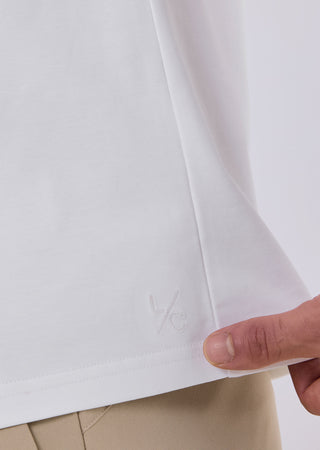 LC Jacket Mens Mercerised Half Zip Polo Ivory