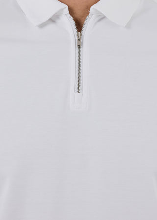 LC Jacket Mens Mercerised Half Zip Polo Ivory