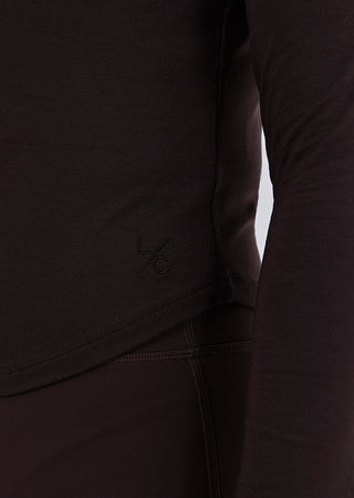 LC Long Sleeve Top Women’s Aloe Long Sleeve fitted Top Dark Cocoa