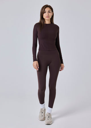 LC Long Sleeve Top Women Skin Touch Long Sleeve Top Dark Cocoa