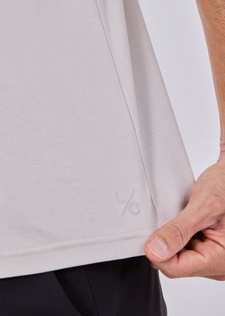 LC Mens Mercerised Half Zip Polo Stone