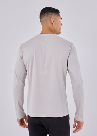 LC Mens Mercerised Long Sleeve Stone