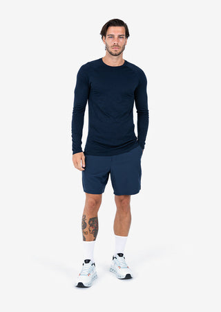 LC Mens Seamless Long Sleeve Top Navy Melange