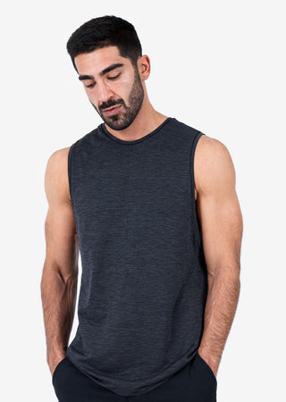LC Mens Seamless Tank Black Melange