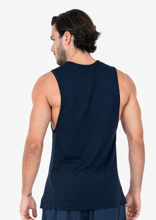 LC Mens Seamless Tank Navy Melange