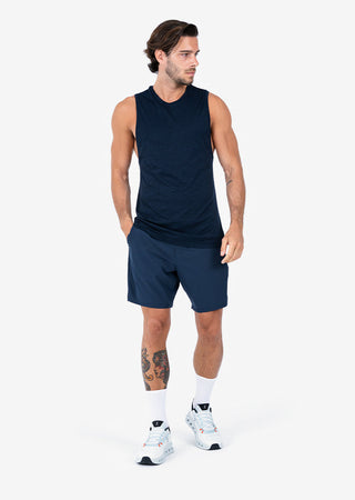 LC Mens Seamless Tank Navy Melange