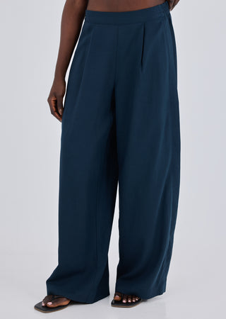 LC Pant Women Linen Relaxed Pant Dark Navy