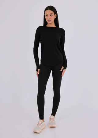 LC Relaxed Long Sleeve Women’s Aloe Relaxed Long Sleeve Top Black