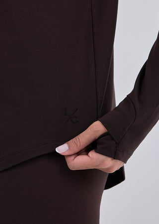 LC Relaxed Long Sleeve Women’s Relaxed Long Sleeve Top Dark Cocoa