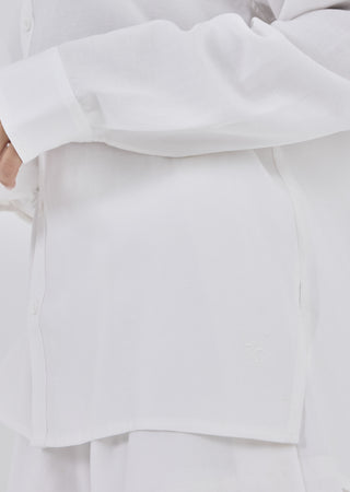 LC Shirt Women Linen Long Sleeve Shirt Ivory