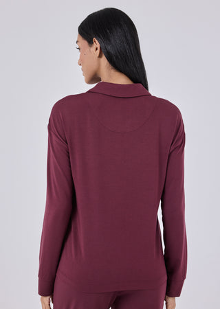 LC Shirt Women's Sleep Shirt Dark Burgundy
