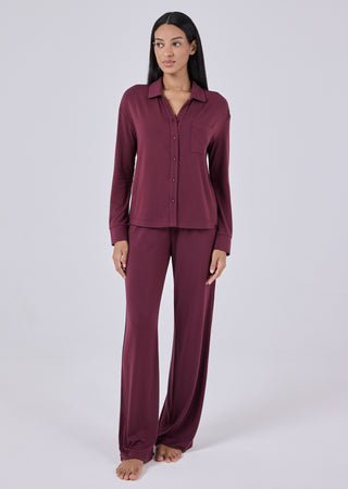 LC Shirt Women's Sleep Shirt Dark Burgundy