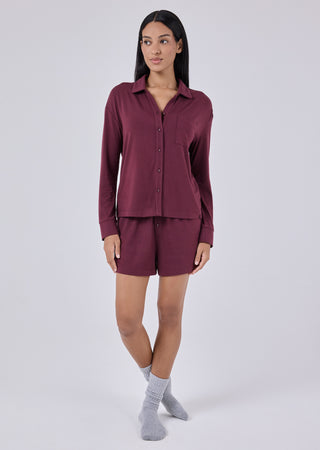 LC Shirt Women's Sleep Shirt Dark Burgundy