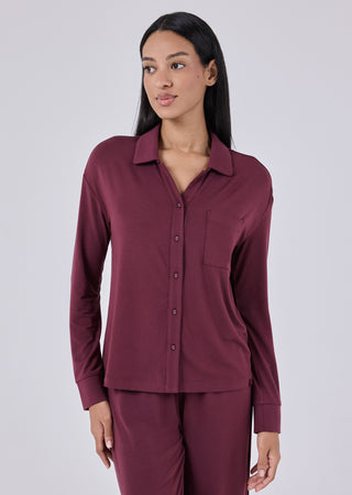 LC Shirt Women's Sleep Shirt Dark Burgundy