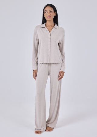 LC Shirt Women's Sleep Shirt Oatmeal Heather