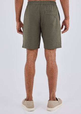 LC Short Men Linen Short Khaki Green
