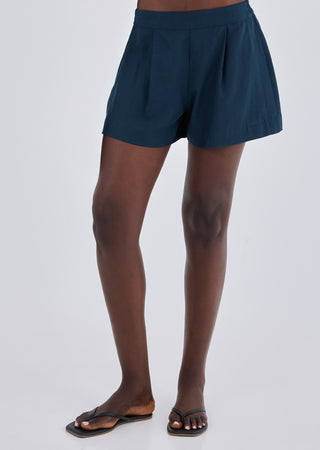 LC Short Women Linen Relaxed Short Dark Navy