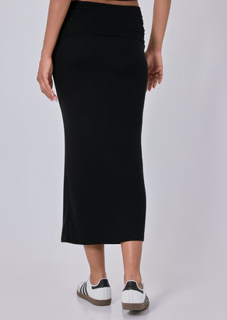 LC Skirt Airjet Rib Fold Waist Skirt Black