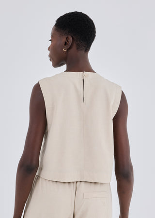 LC Tank Women Linen Relaxed Tank Light Beige