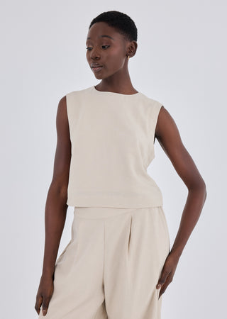 LC Tank Women Linen Relaxed Tank Light Beige