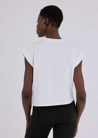 LC Tank Women’s Aloe Ruched Side Tank White