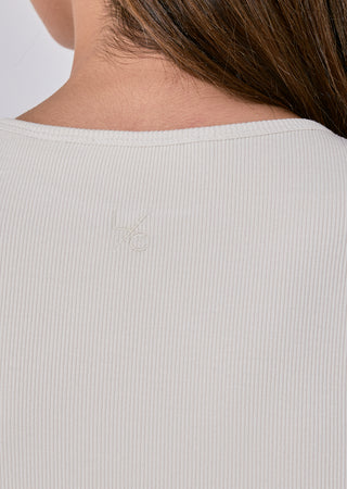 LC Tee Airjet Rib Cap Sleeve Top Bone