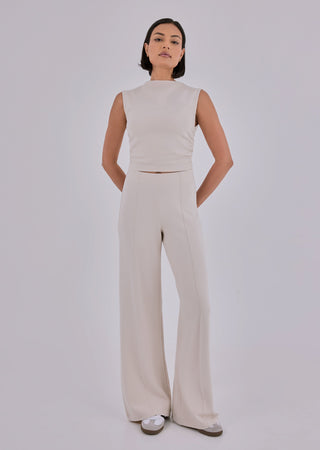 LC Tee Effortless Ruched Top Bone