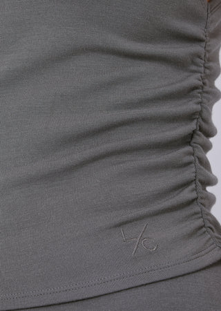LC Tee Effortless Ruched Top Pebble Grey