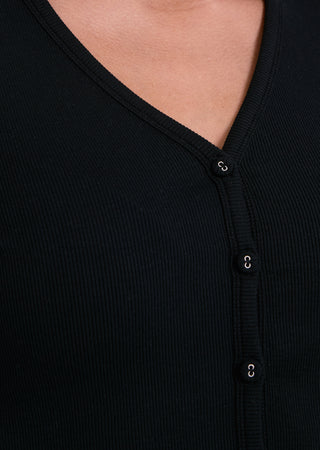 LC V- Neck Cardigan Women's Airjet Rib V- Neck Cardigan Black