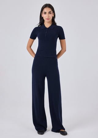 LC Women's Polo Top & Pant Set Navy