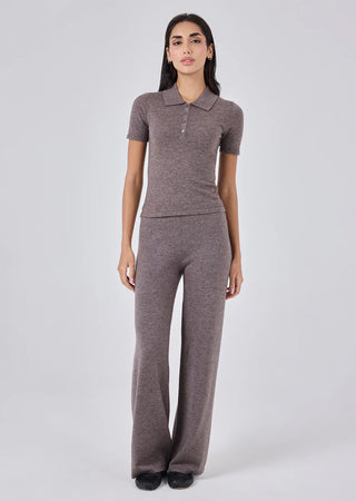 LC Women's Polo Top & Pant Taupe Marl