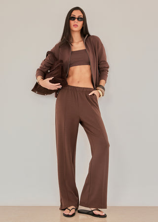 Women's Straight Leg Short Length Pant Soft Brown - LC