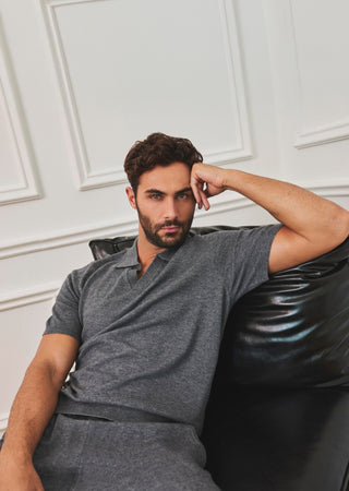 Men's Polo Top Grey Marl - LC