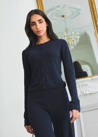 Women's Button Cardigan Navy - LC