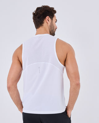 Mens Run Tank White