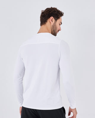 Mens Hybrid Active Long Sleeve Top White