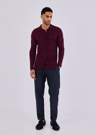 Men's Button Cardigan Purple Fig