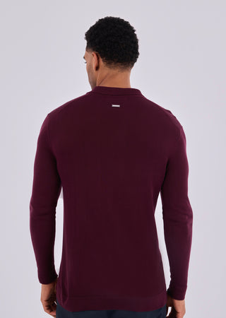 Men's Button Cardigan Purple Fig